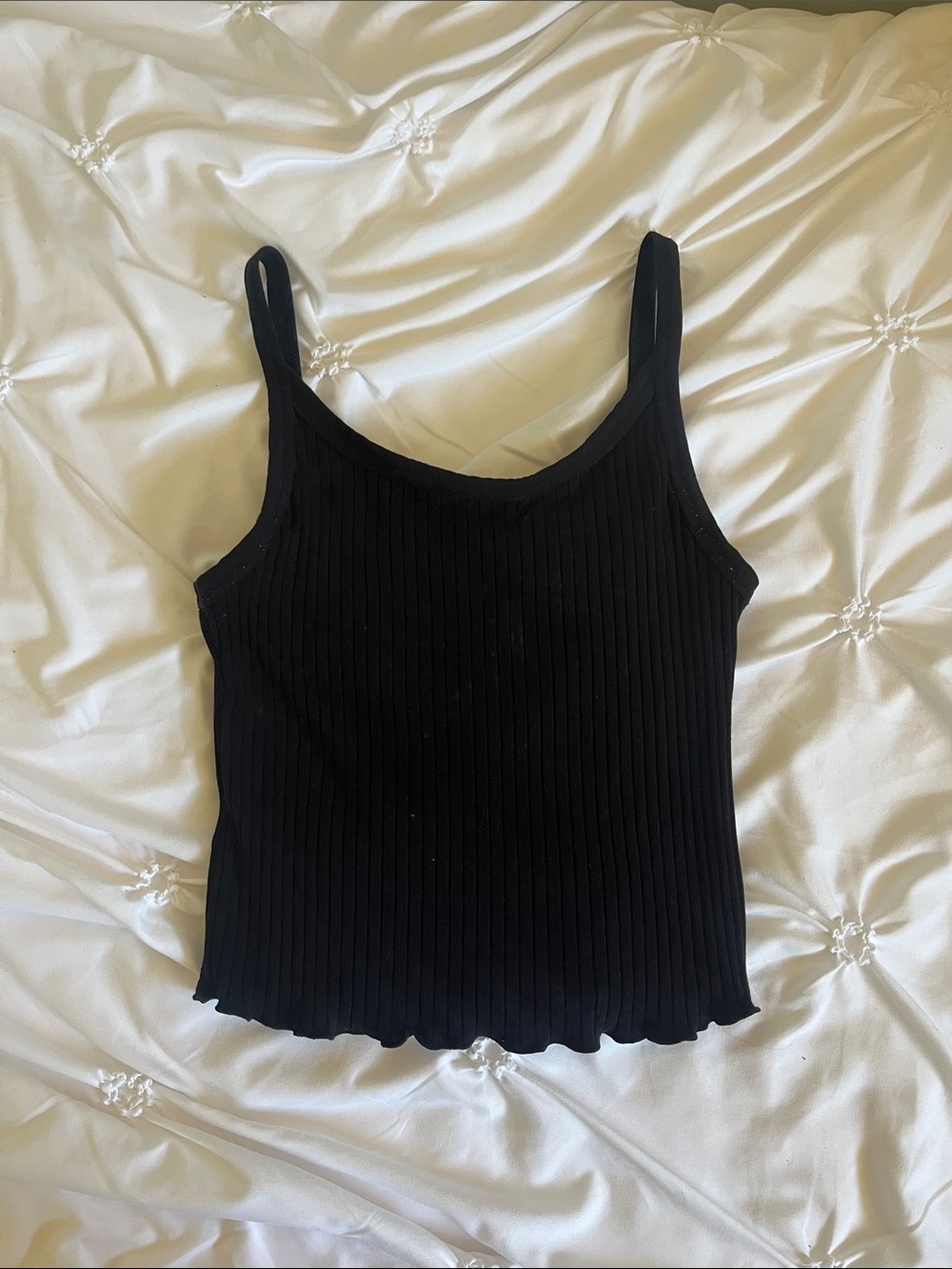 Old Navy Black Ribbed Tank Top - Women's Scoop Neck Crop